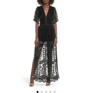 Nordstrom Socialite Lace Overlay Romper sz M